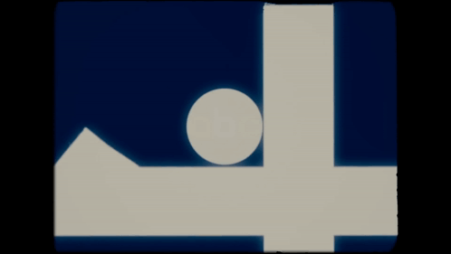 A Blue Background With A White Number 4 And A Circle In The Middle GIF