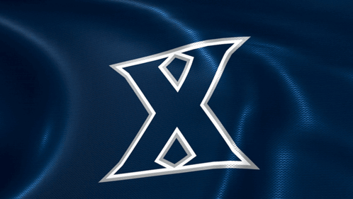 a blue background with a white x on it