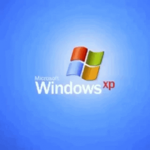 A Blue Background With The Microsoft Windows Xp Logo On It GIF