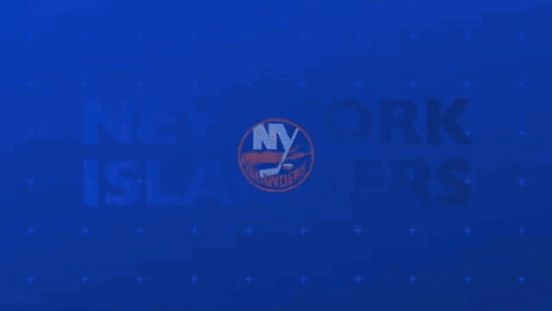 a blue background with the new york islanders logo in the center