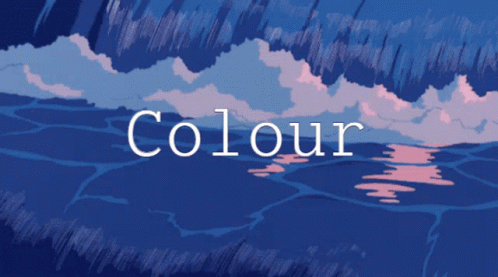 A Blue Background With The Word Colour Written On It GIF