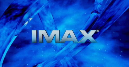 A Blue Background With The Word Imax Written On It GIF