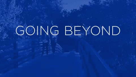 a blue background with the words going beyond the major on it