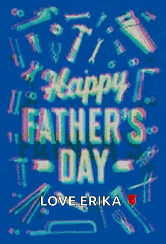 A Blue Background With The Words Happy Father 'S Day Written On It GIF