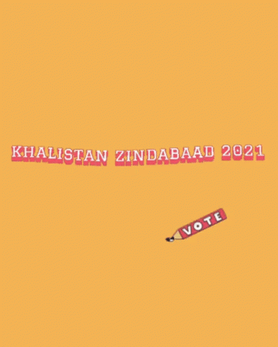 a blue background with the words khalistan zindabad 2021 and a pencil