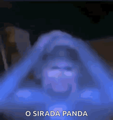 A Blue Background With The Words O Sirada Panda In White Letters GIF