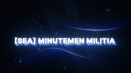 A Blue Background With The Words Sea Minutemen Militia GIF