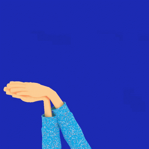 A Blue Background With The Words Thank You Volunteer Above A Person 'S Hands GIF
