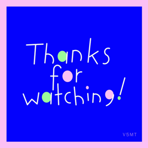 A Blue Background With The Words Thanks For Watching Written On It GIF