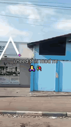 A Blue Building With A Sign That Says " Pilates " On It GIF