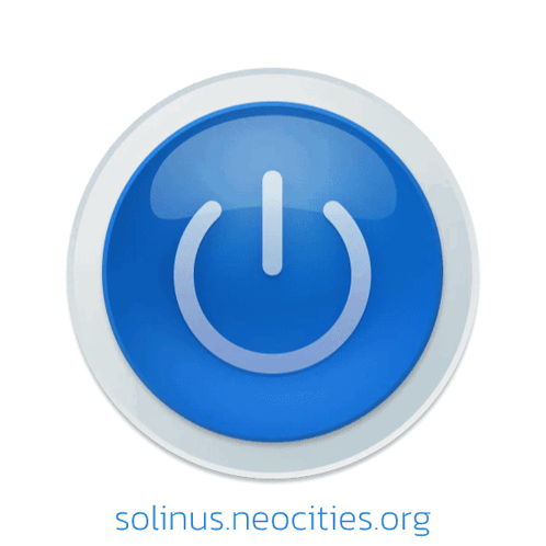 A Blue Button That Says Solinus.neocities.org On The Bottom GIF