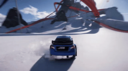 A Blue Car With A License Plate That Says ' A ' On It GIF