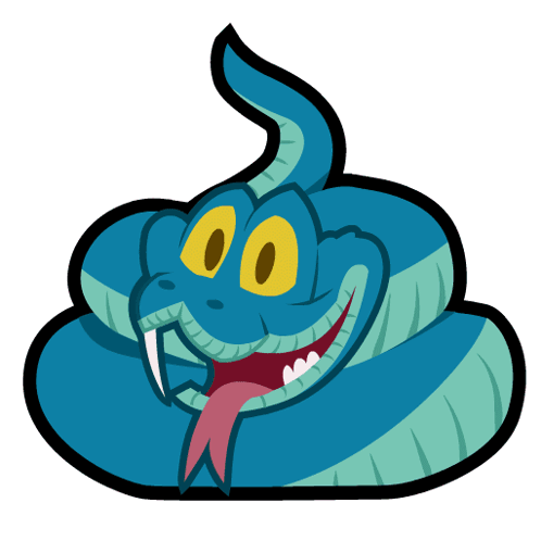 A Blue Cartoon Snake With Yellow Eyes And Its Tongue Out GIF