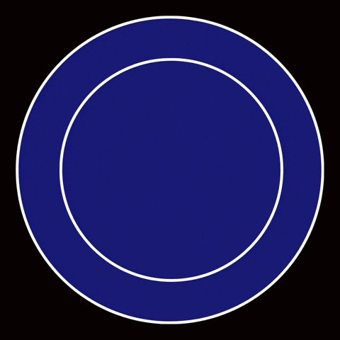 A Blue Circle With A Rainbow Colored Circle In The Middle GIF