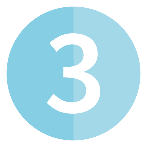 A Blue Circle With A White Number Three Inside Of It GIF