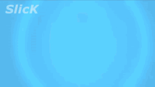 A Blue Circle With The Word Slick On The Bottom GIF