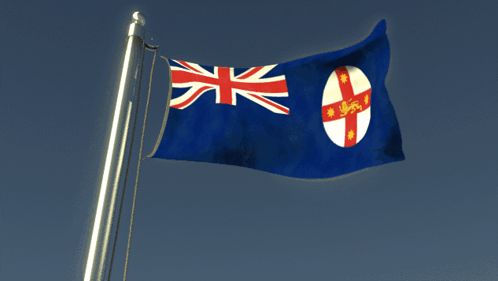 A Blue Flag With Red White And Blue Stripes And A Cross On It GIF
