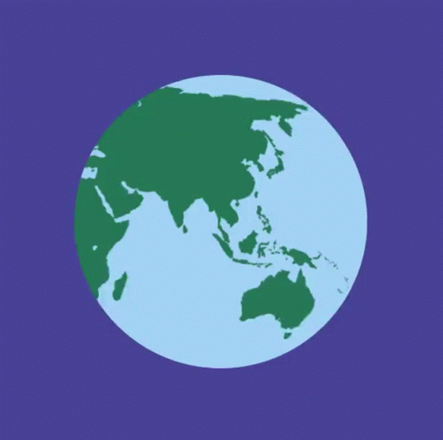 A Blue Globe With A Green Map Of The Earth GIF
