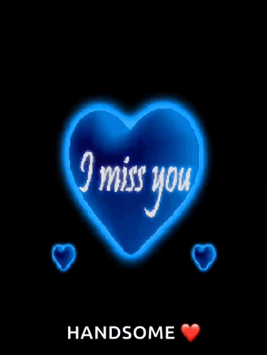 A Blue Heart That Says " I Miss You " On It GIF