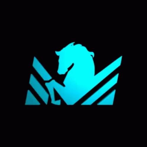 A Blue Horse On A Black Background With Triangles GIF