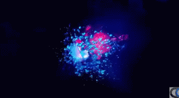 A Blue Imax Logo On A Dark Background GIF
