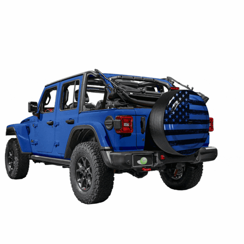 A Blue Jeep With The Word Boomerang On The Bottom GIF