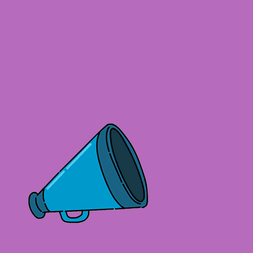 A Blue Megaphone With A Speech Bubble Saying Stand With Asian Immigrants GIF