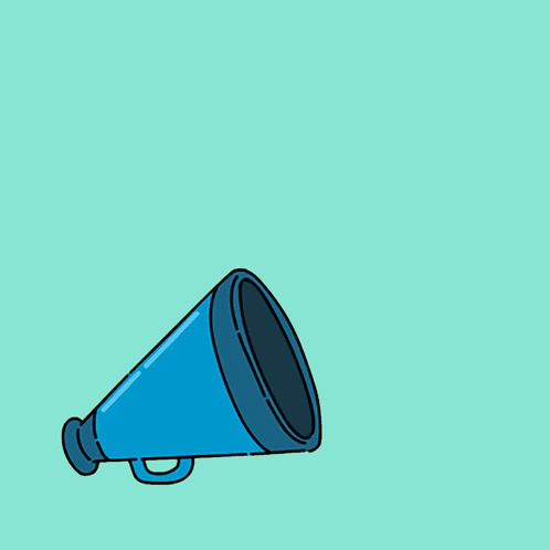 A Blue Megaphone With A Speech Bubble Saying Stand With Taiwanese Immigrants GIF
