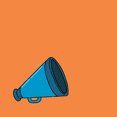 A Blue Megaphone With The Words Stand With Guatemalan Immigrants Coming Out Of It GIF