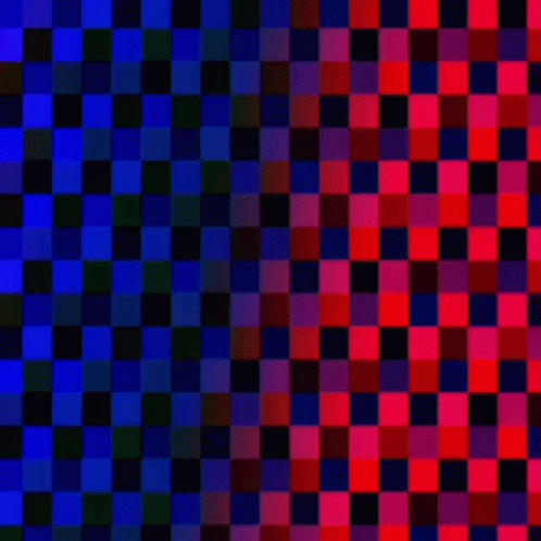 A Blue , Red , And Black Checkered Background With A Diagonal Gradient GIF