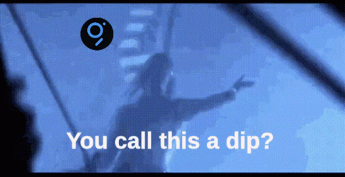 A Blue Screen With The Words You Call This A Dip GIF