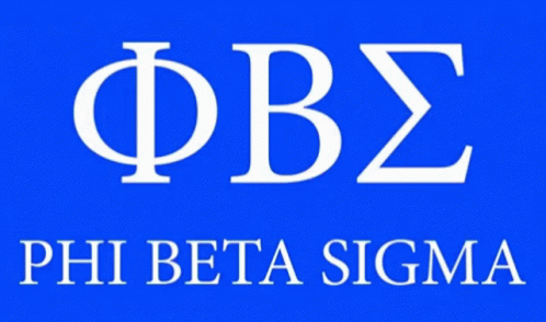 A Blue Sign That Says Phi Beta Sigma In White Letters GIF