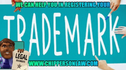 A Blue Sign That Says Trademark On It GIF