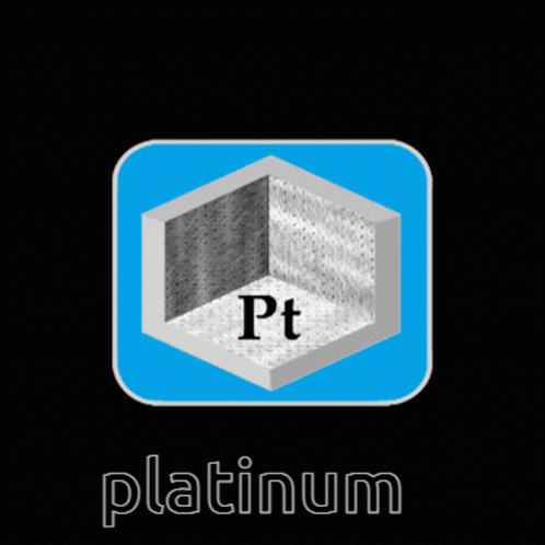 A Blue Square With The Word Platinum In White GIF