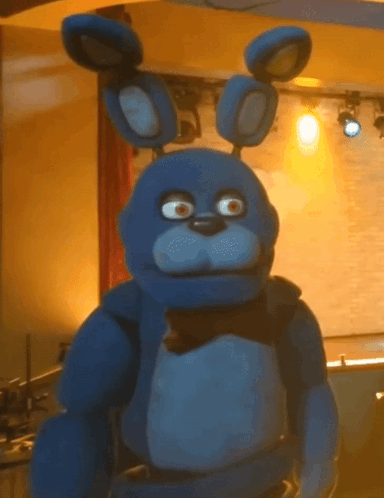 Blue Stuffed Bunny With Bow Tie GIF