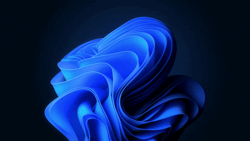 A Blue Swirl Against A Black Background That Looks Like A Rose GIF