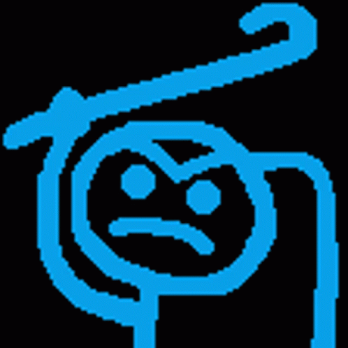 A Blue Swirl With A Face In The Middle GIF