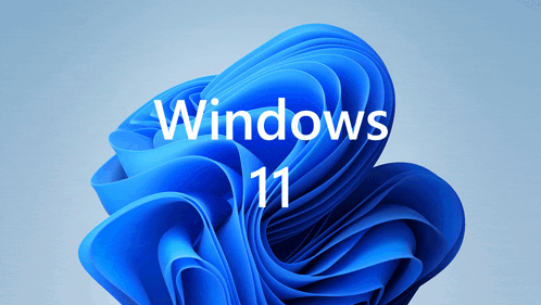 A Blue Swirl With The Words Windows 11 On It GIF