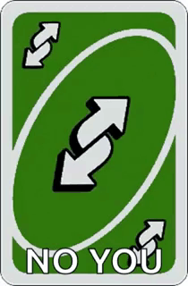 A Blue Uno Card That Says " No You " GIF