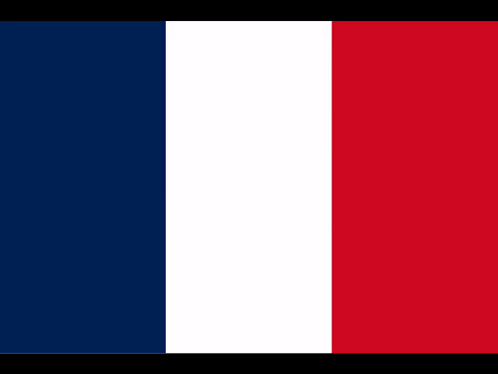 a blue , white and red flag with a black background .