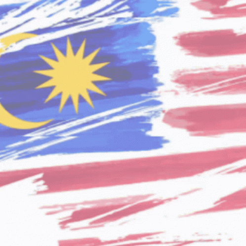 A Blue White And Red Flag With A Yellow Star And A Yellow Crescent Moon GIF