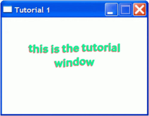 A Blue Window With The Words This Is The Tutorial Window Written On It GIF