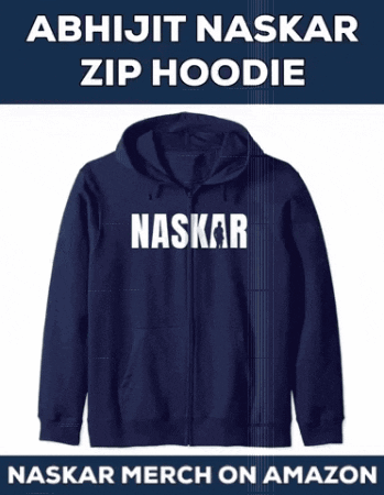 A Blue Zip Up Hoodie With The Name Naskar On It GIF