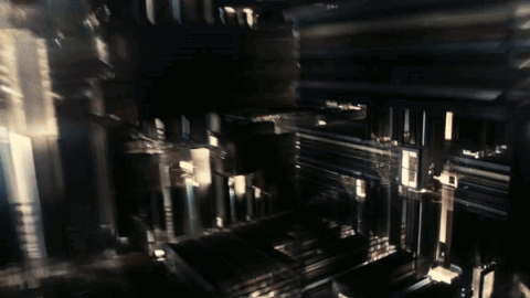 A Blurred Image Of A Dark Room With The Number 0 On The Wall GIF