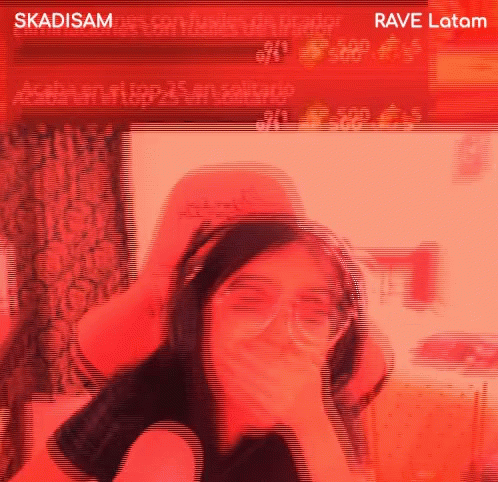A Blurred Image Of A Girl With The Words Skadisam And Rave Latam Visible GIF
