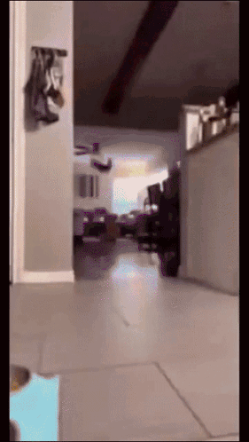 A Blurred Image Of A Living Room With A Couch GIF