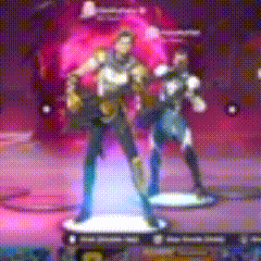 A Blurred Image Of A Man And Woman Standing On A Platform GIF