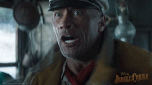 A Blurred Image Of A Man With A Bandage On His Head From The Jungle Cruise GIF