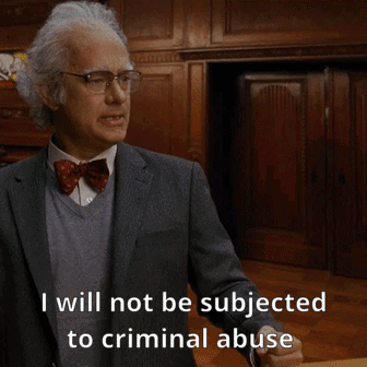 A Blurred Image Of A Man With The Words I Will Not Be Subjected To Criminal Abuse GIF