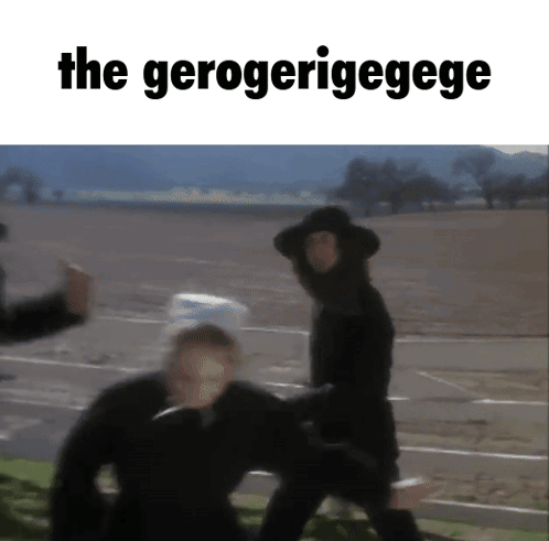 A Blurred Image Of A Man With The Words The Gerogerigege Above Him GIF